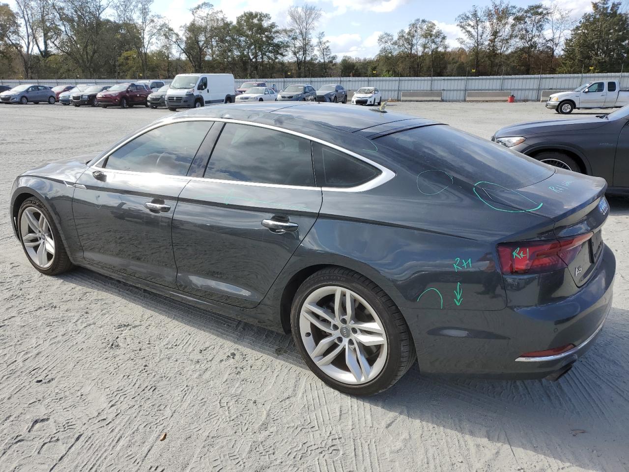 2019 Audi A5 VIN WAUBNCF5XKA044614 Copart auction photo, top/roof damage thumbnail 2