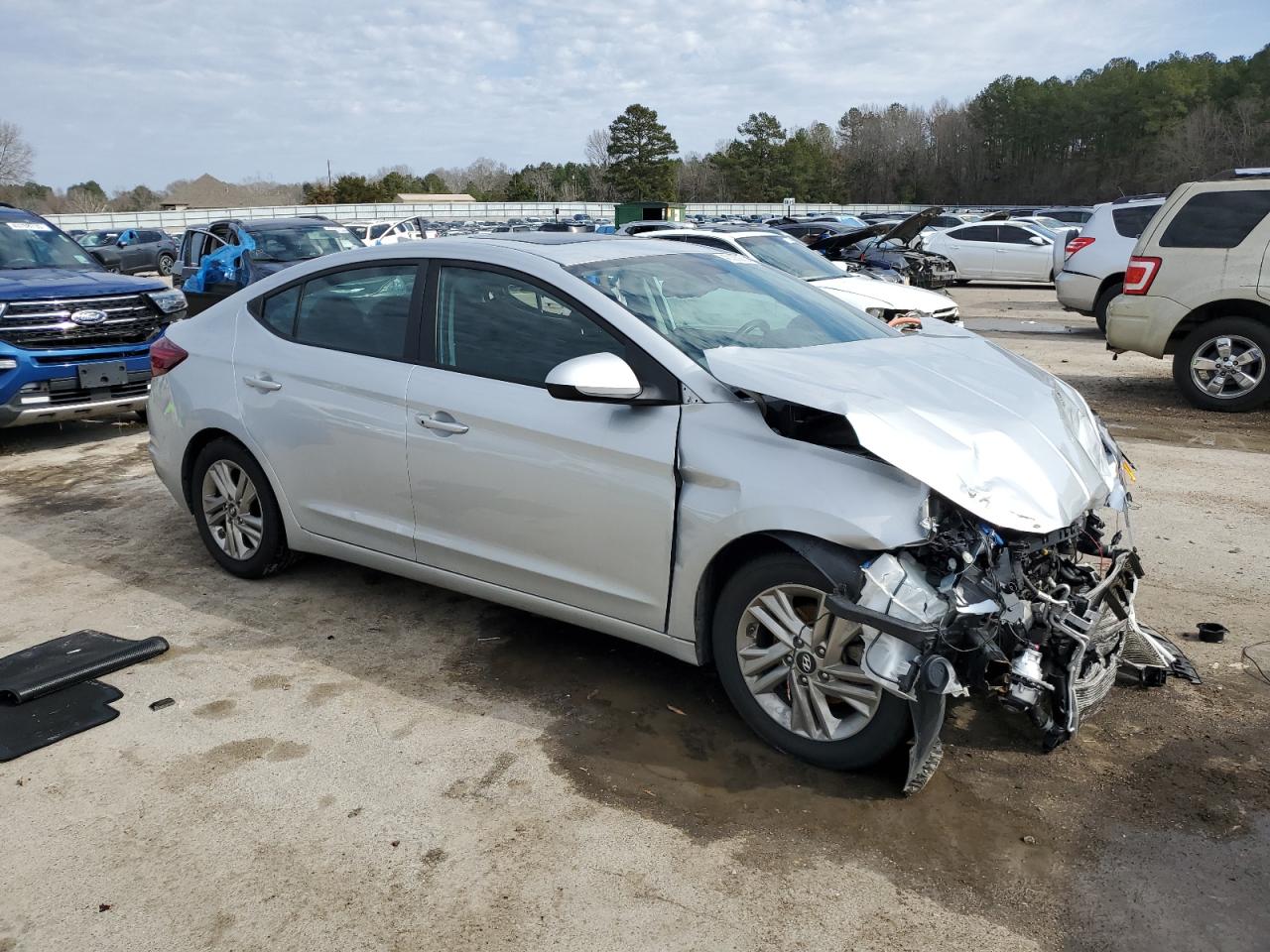 2020 Hyundai Elantra VIN 5NPD84LF8LH527227 Copart auction photo, front end / side damage thumbnail 4