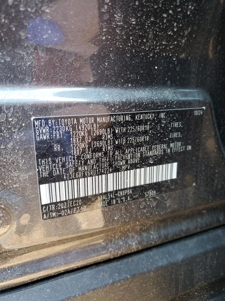2024 Toyota RAV 4 VIN 4T3E6RFV6RU174224 Copart auction photo, front end / side damage thumbnail 15