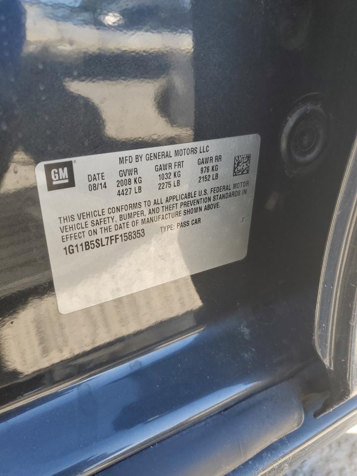 2015 Chevrolet Malibu VIN 1G11B5SL7FF158353 Copart auction photo, minor dent/scratches damage thumbnail 12
