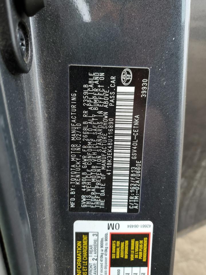 2011 Toyota Camry VIN 4T1BK3EK4BU116890 Copart auction photo, front end damage thumbnail 14