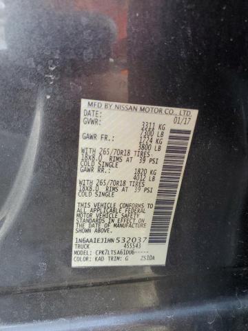 2017 Nissan Titan VIN 1N6AA1EJ1HN532037 Copart auction photo, rear end / undercarriage damage thumbnail 13