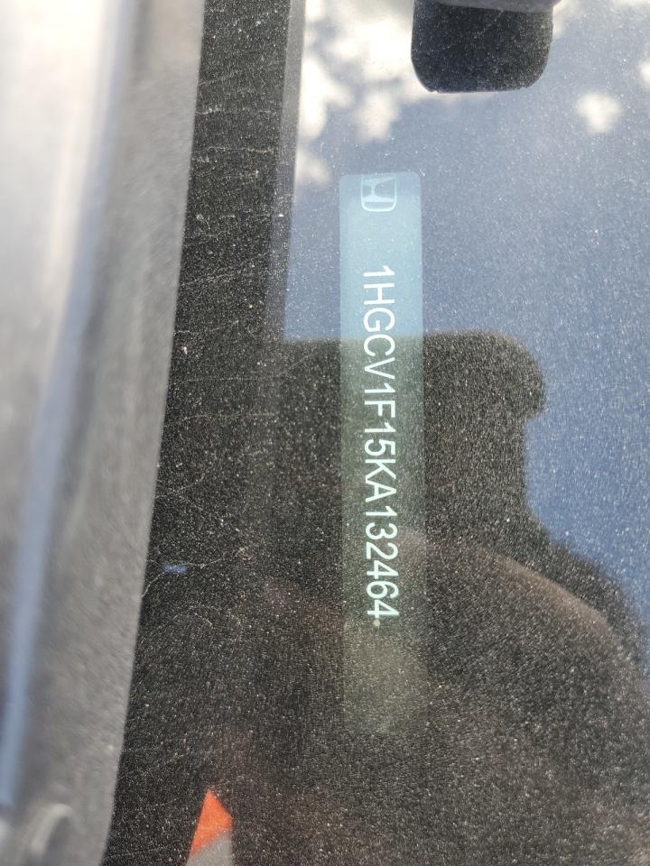2019 Honda Accord VIN 1HGCV1F15KA132464 Copart auction photo, rear end / side damage thumbnail 12