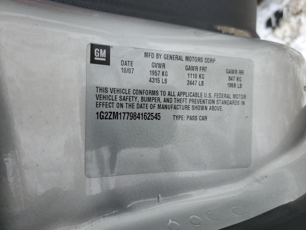 2008 Pontiac G6 VIN 1G2ZM177984162545 Copart auction photo, front end / mechanical damage thumbnail 13