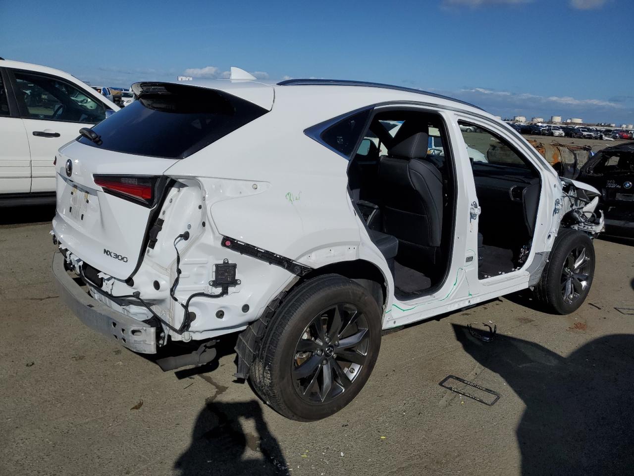 2021 Lexus NX VIN JTJSARBZXM5023314 Copart auction photo, side / front end damage thumbnail 3