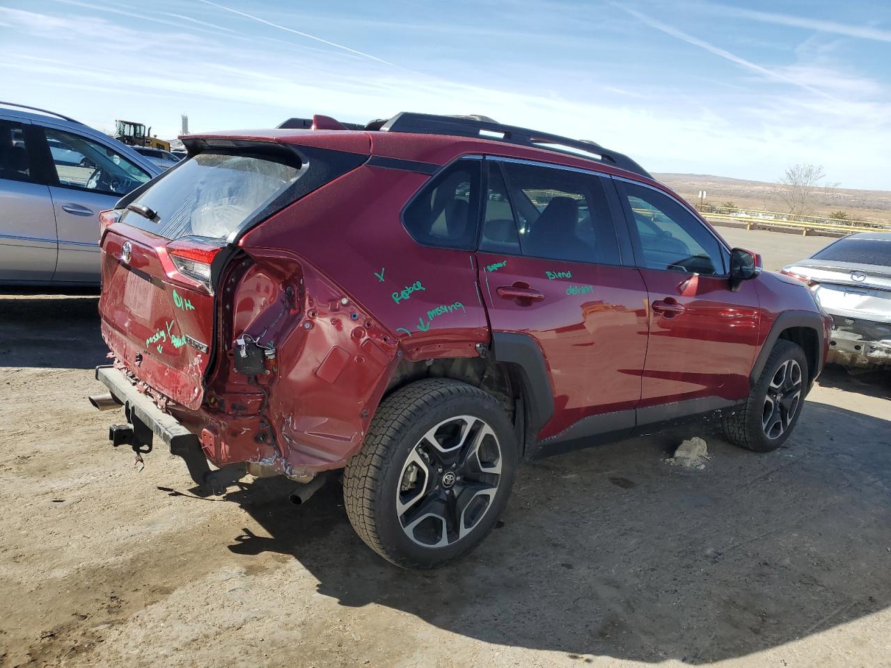2021 Toyota RAV 4 VIN 2T3J1RFVXMW248007 Copart auction photo, rear end / side damage thumbnail 3