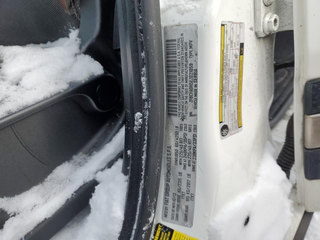 2014 Fiat 500 VIN ZFBCFADH5EZ021059 Copart auction photo, rear end damage thumbnail 13