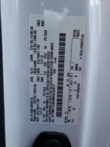 2021 Ford F-150 VIN 1FTMF1CB3MKE32577 Copart auction photo, side damage thumbnail 12