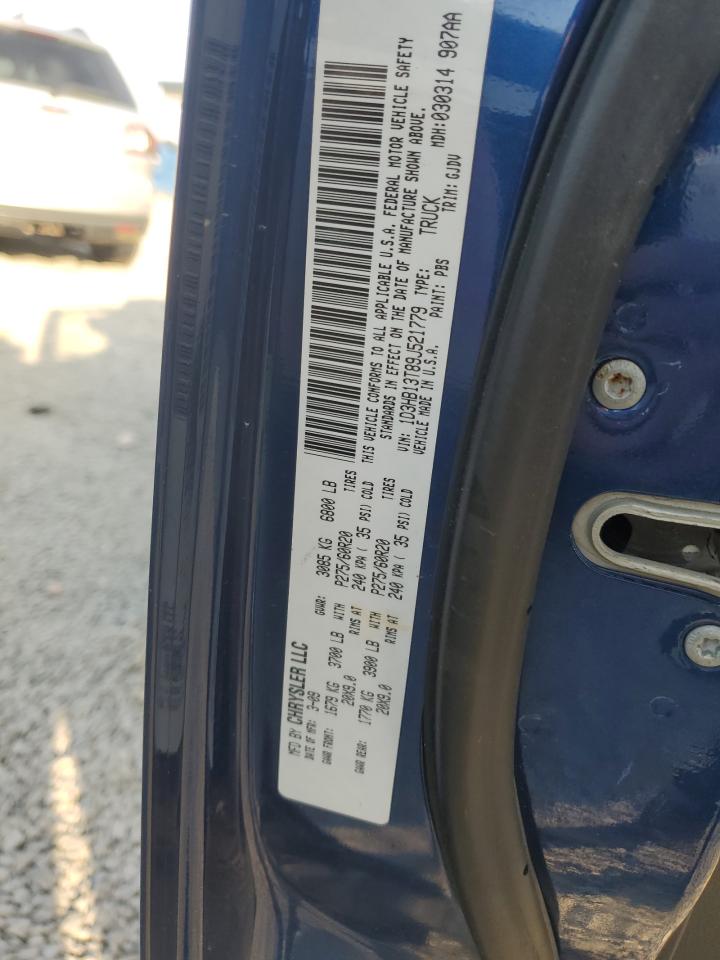 2009 Dodge RAM VIN 1D3HB13T89J521779 Copart auction photo, front end / minor dent/scratches damage thumbnail 12