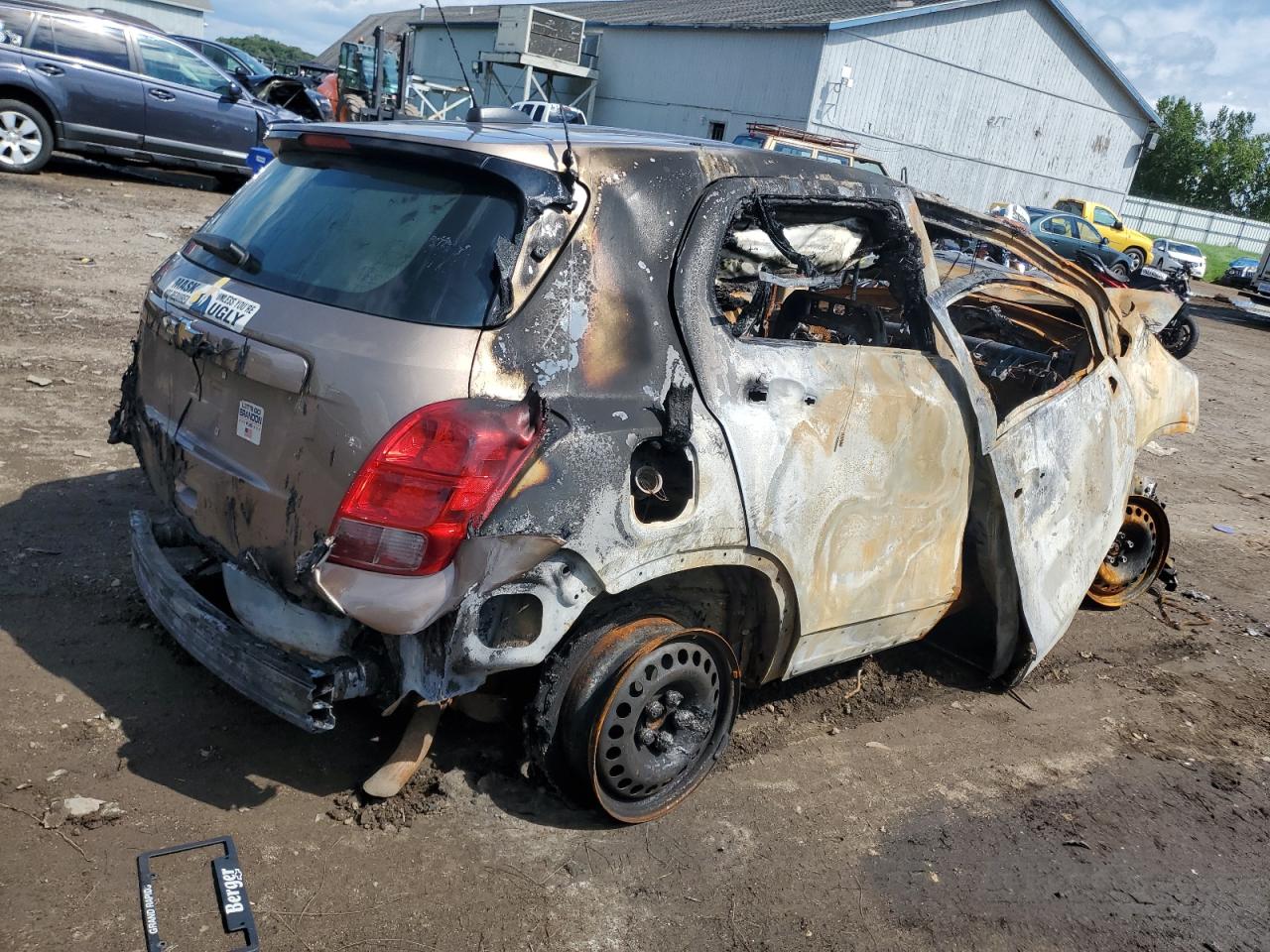 2018 Chevrolet Trax VIN 3GNCJKSB1JL362418 Copart auction photo, burn damage thumbnail 3