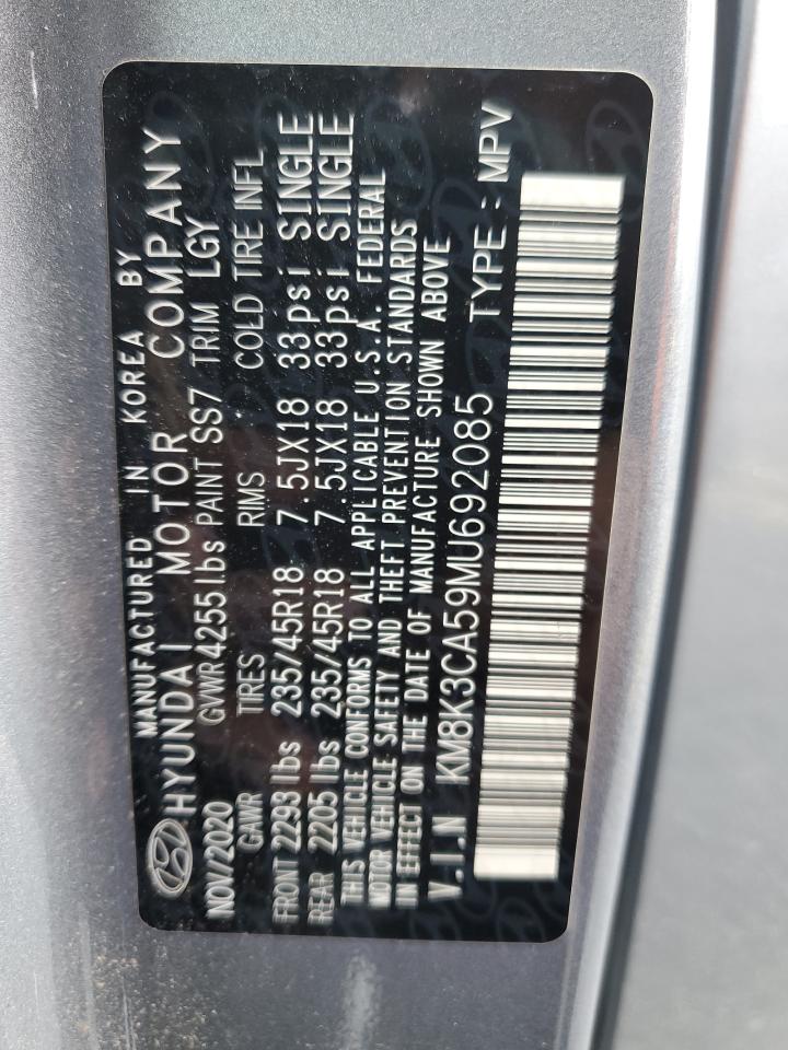2021 Hyundai Kona VIN KM8K3CA59MU692085 Copart auction photo, front end damage thumbnail 16