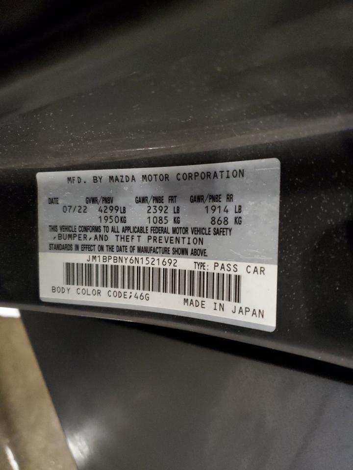 2022 Mazda 3 VIN JM1BPBNY6N1521692 Copart auction photo, side damage thumbnail 12