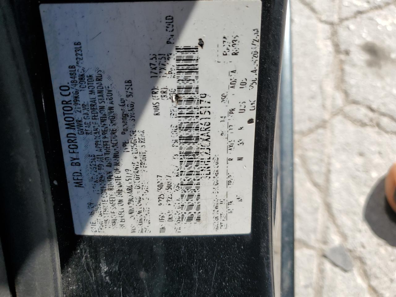 2010 Lincoln MKZ VIN 3LNHL2JCXAR615179 Copart auction photo, front end damage thumbnail 12
