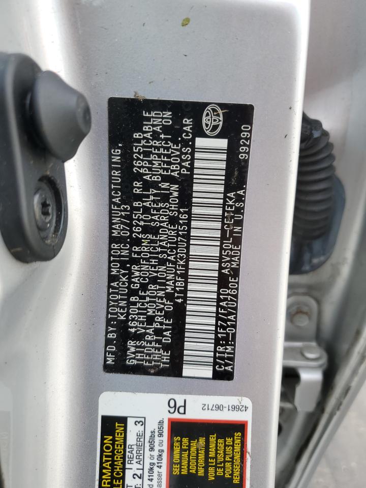 2013 Toyota Camry VIN 4T1BF1FK3DU715161 Copart auction photo, front end damage thumbnail 12