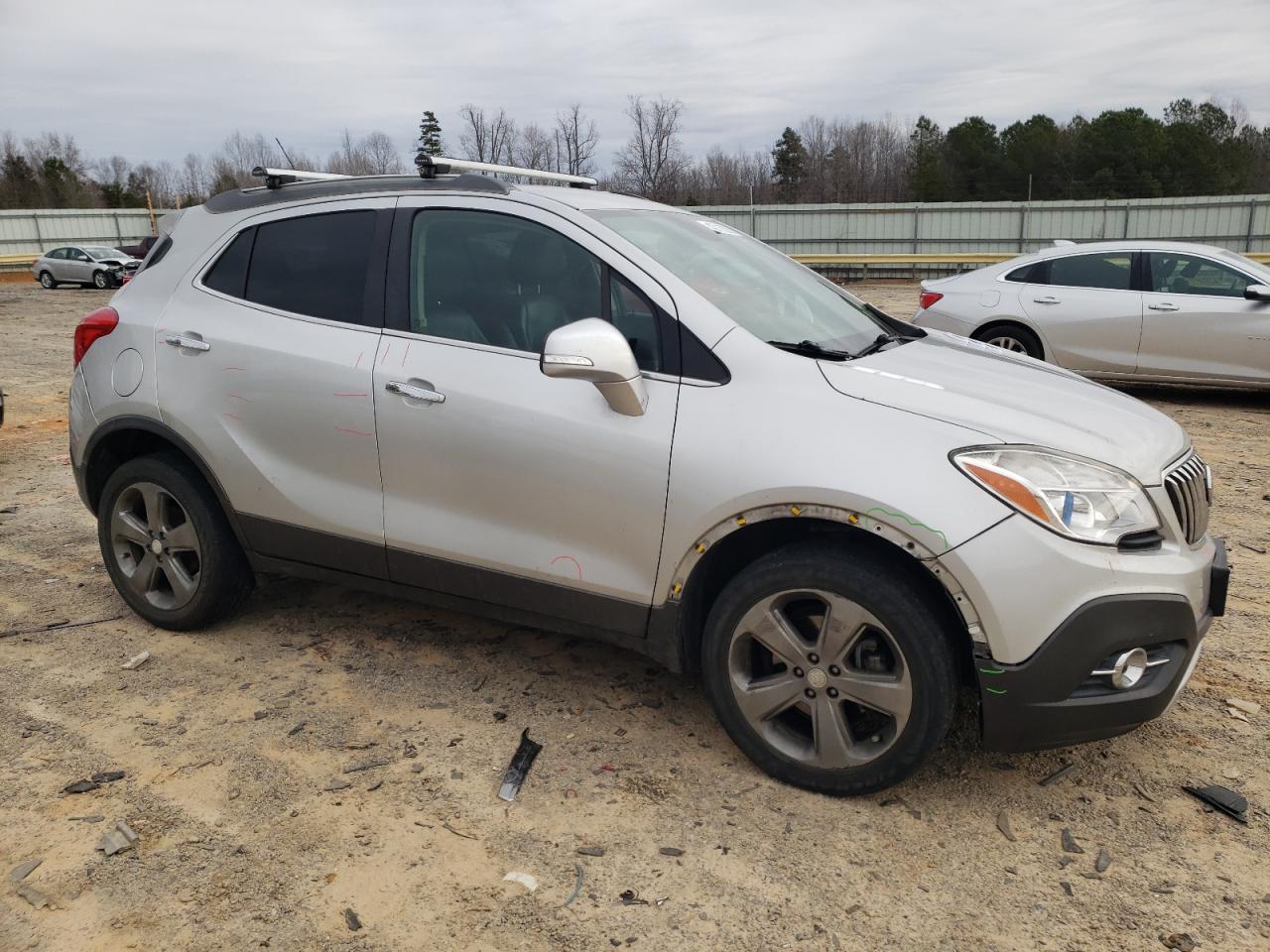 2014 Buick Encore VIN KL4CJGSB3EB691953 Copart auction photo, front end / side damage thumbnail 4