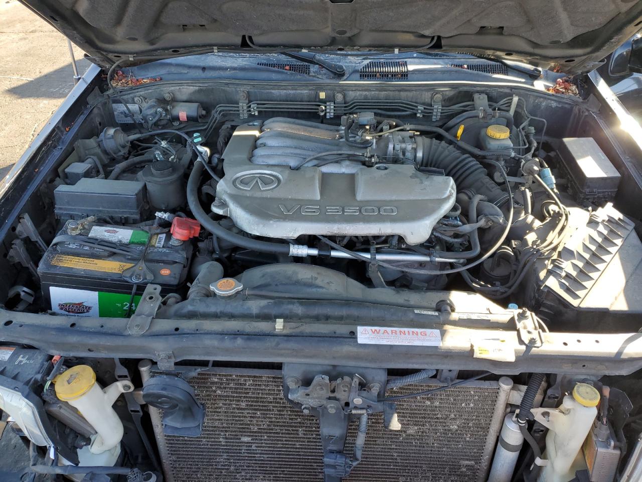 2001 Infiniti QX4 VIN JNRDR09Y21W215362 Copart auction photo, front end / hail damage thumbnail 12