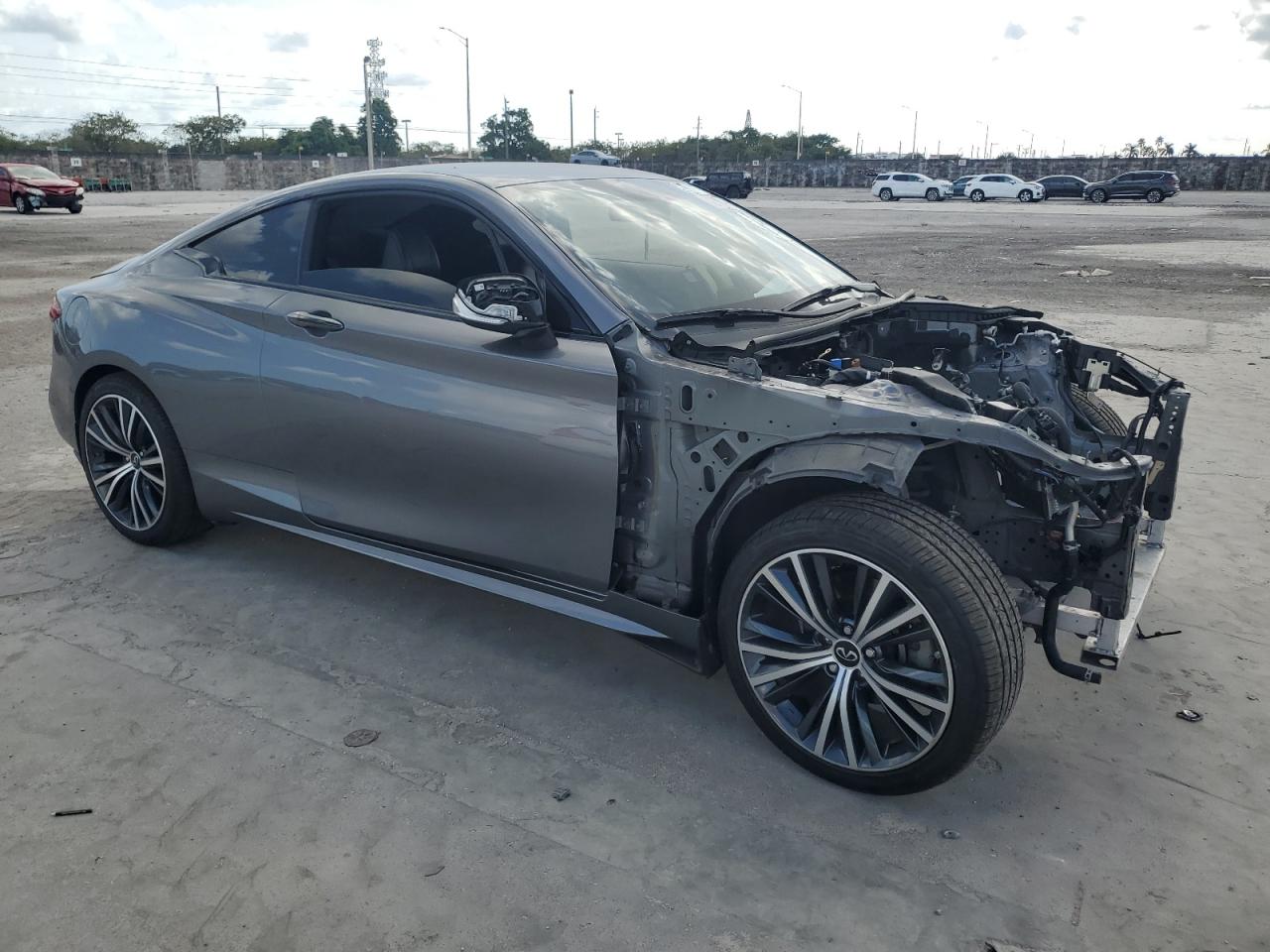 2021 Infiniti Q60 VIN JN1EV7JK9MM411057 Copart auction photo, stripped damage thumbnail 4