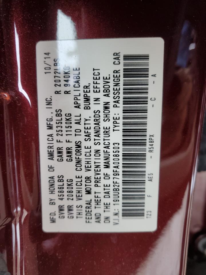 2015 Acura TLX VIN 19UUB2F79FA008503 Copart auction photo, front end damage thumbnail 12