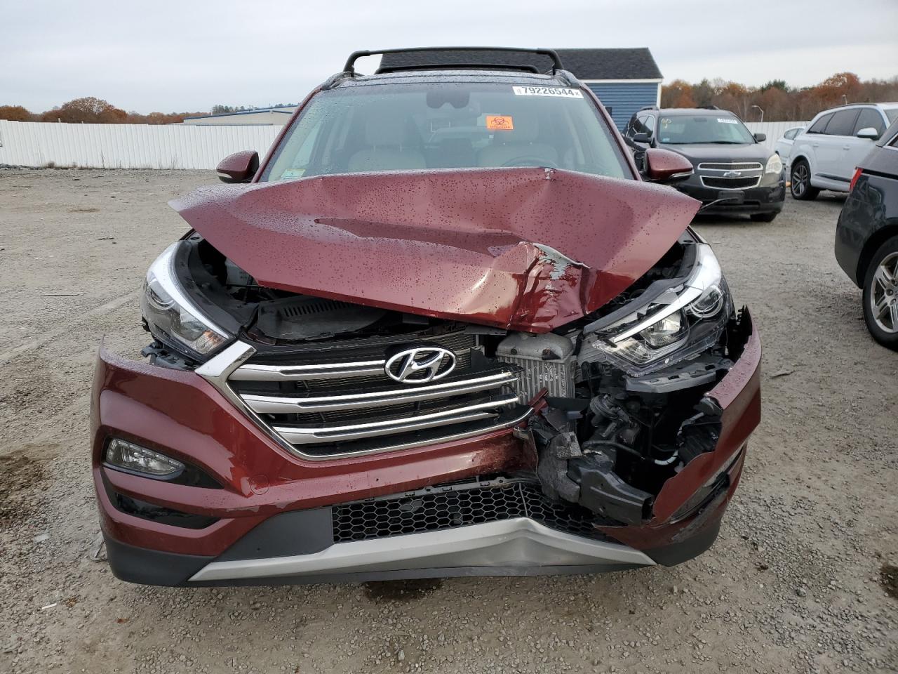 2017 Hyundai Tucson VIN KM8J3CA2XHU369185 Copart auction photo, biohazard/chemical / front end damage thumbnail 5
