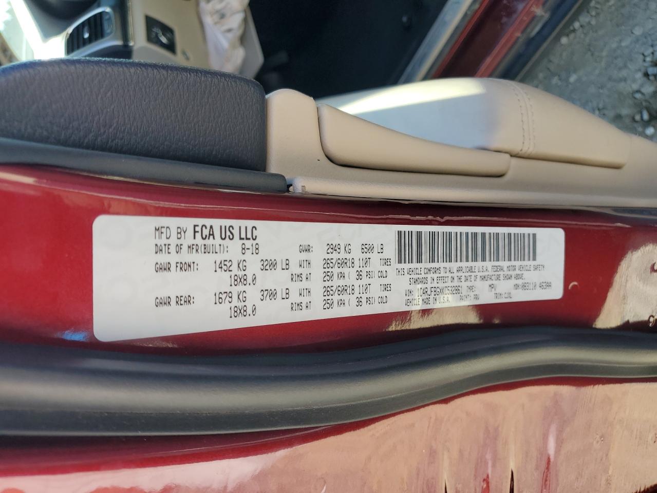 2019 Jeep Grand Cherokee VIN 1C4RJFBGXKC532861 Copart auction photo, front end damage thumbnail 15