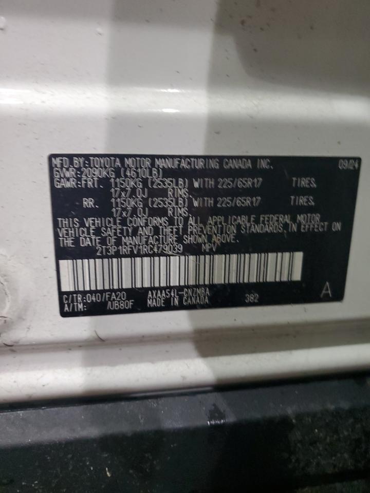 2024 Toyota RAV 4 VIN 2T3P1RFV1RC479039 Copart auction photo, front end damage thumbnail 14