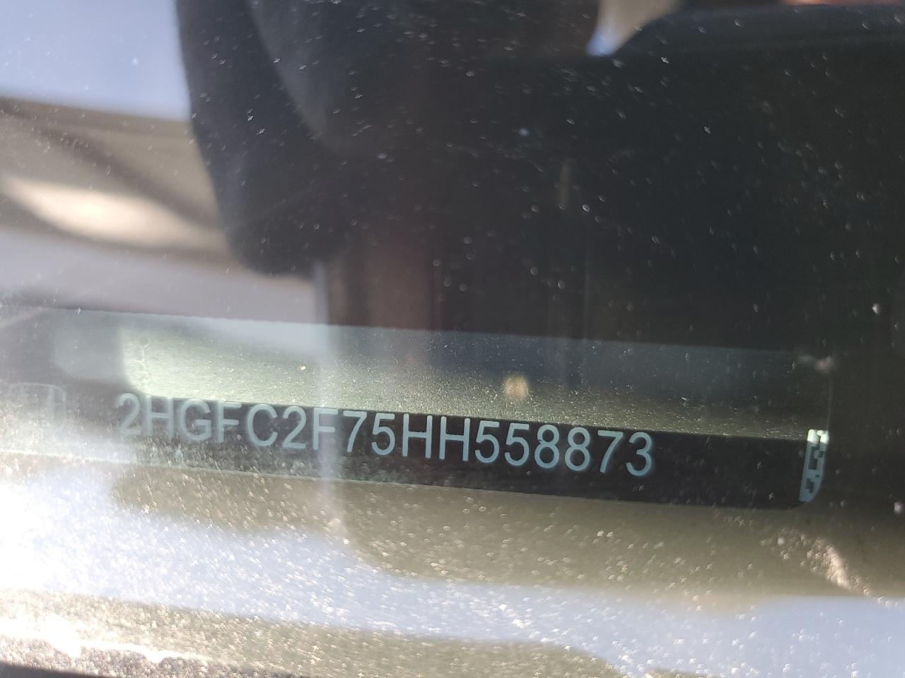 2017 Honda Civic VIN 2HGFC2F75HH558873 Copart auction photo, side / front end damage thumbnail 12