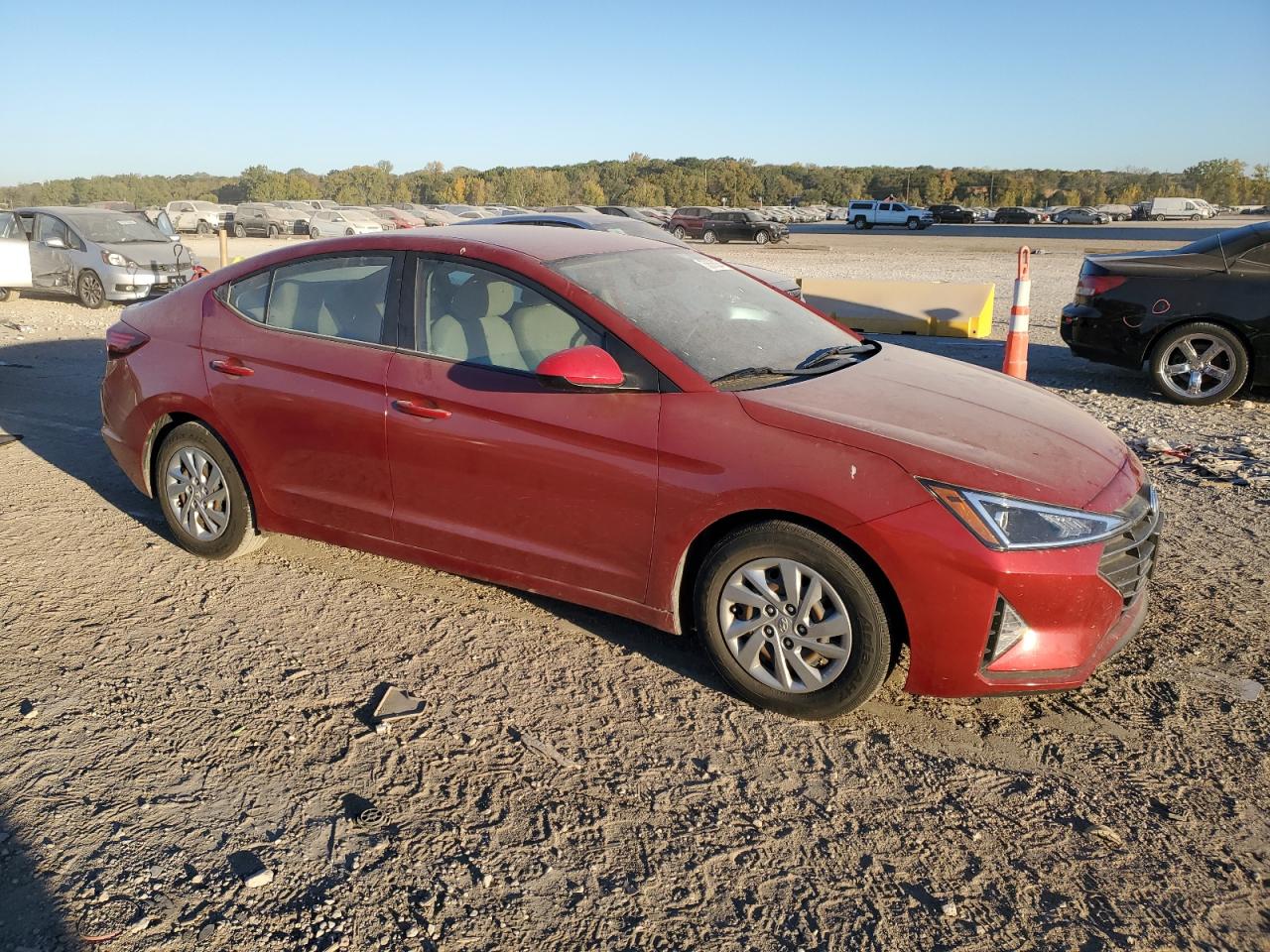 2019 Hyundai Elantra VIN KMHD74LFXKU780018 Copart auction photo, vandalism damage thumbnail 4