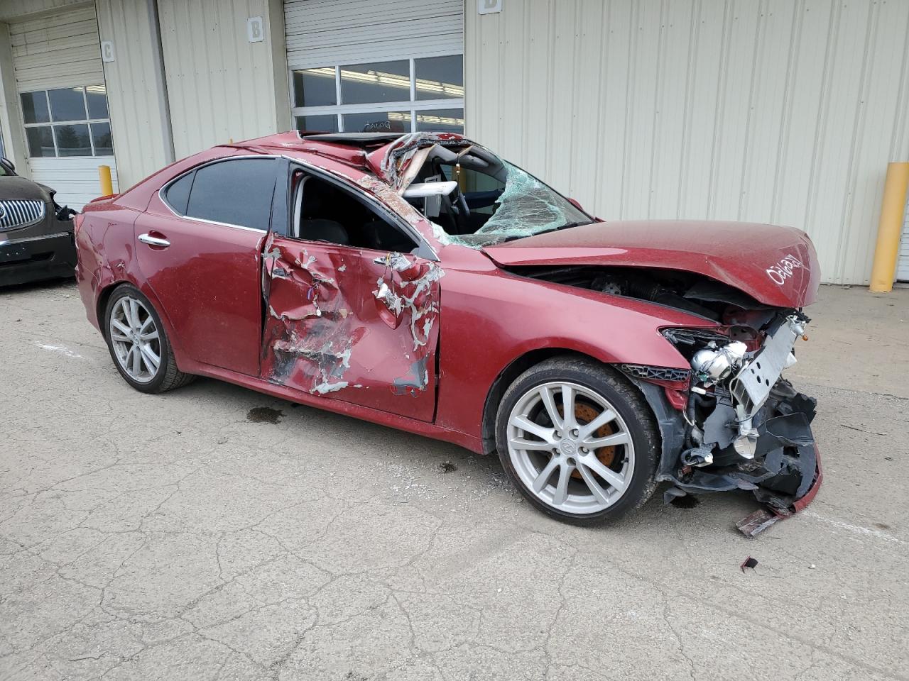 2007 Lexus IS VIN JTHBK262875026221 Copart auction photo, all over damage thumbnail 4