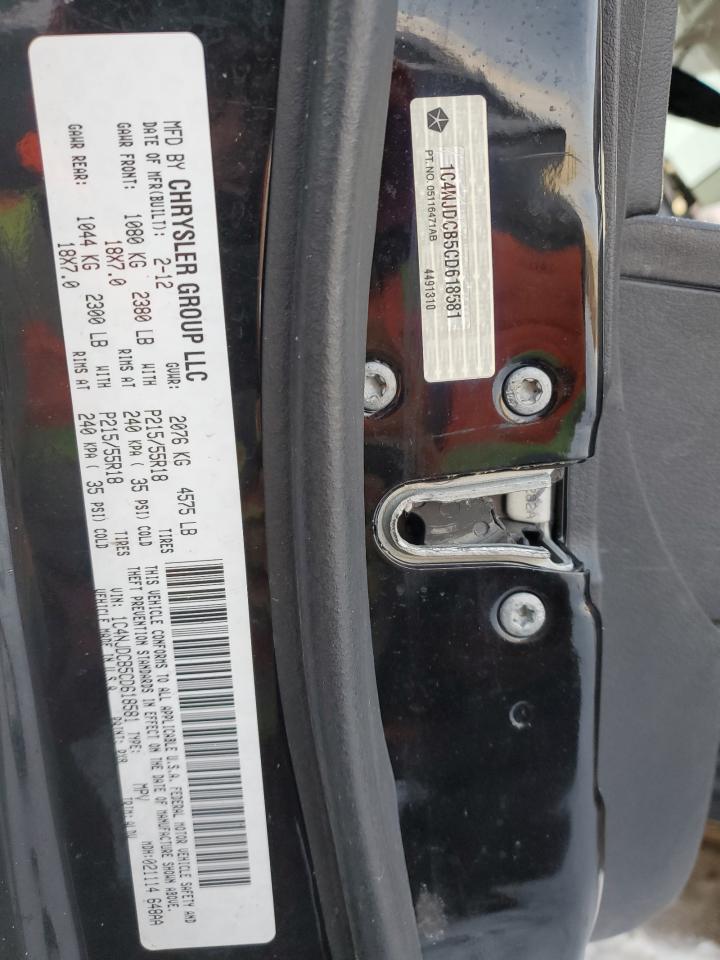 2012 Jeep Compass VIN 1C4NJDCB5CD618581 Copart auction photo, front end damage thumbnail 16