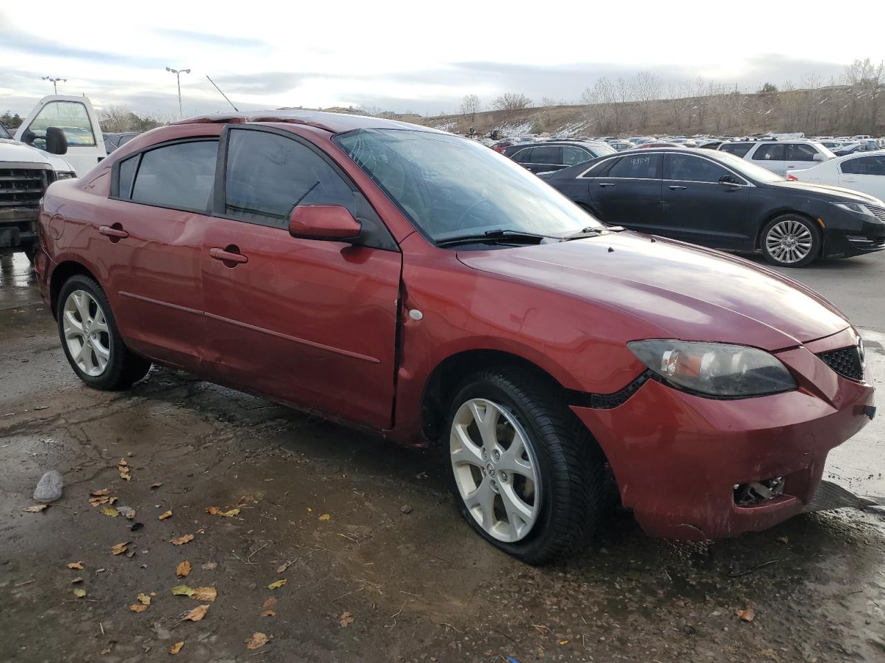 2008 Mazda 3 VIN JM1BK32F181108784 Copart auction photo, front end / side damage thumbnail 4