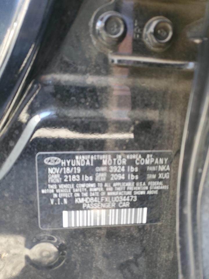 2020 Hyundai Elantra VIN KMHD84LFXLU034473 Copart auction photo, front end / rear end damage thumbnail 12
