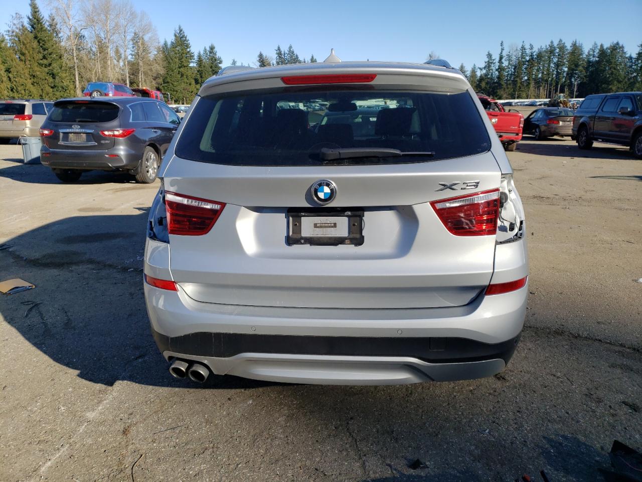 2017 BMW X3 VIN 5UXWX9C55H0T09796 Copart auction photo, front end / rear end damage thumbnail 6