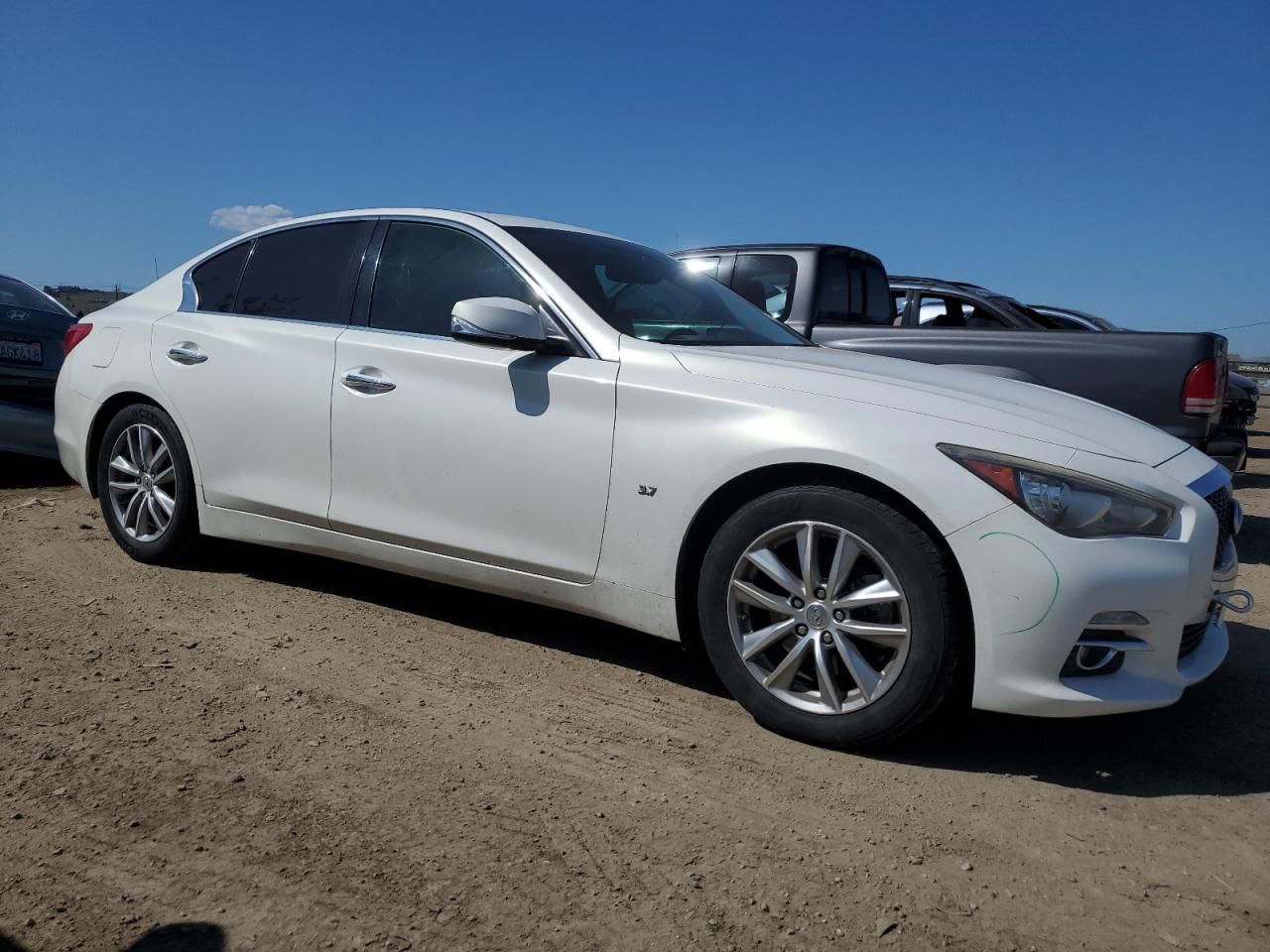 2014 Infiniti Q50 VIN JN1BV7AP5EM687428 Copart auction photo, vandalism damage thumbnail 4