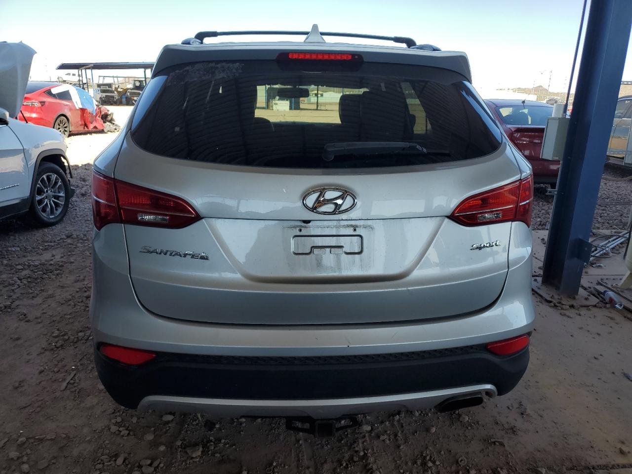 2015 Hyundai Santa Fe VIN 5XYZU3LB4FG266344 Copart auction photo, front end / side damage thumbnail 6