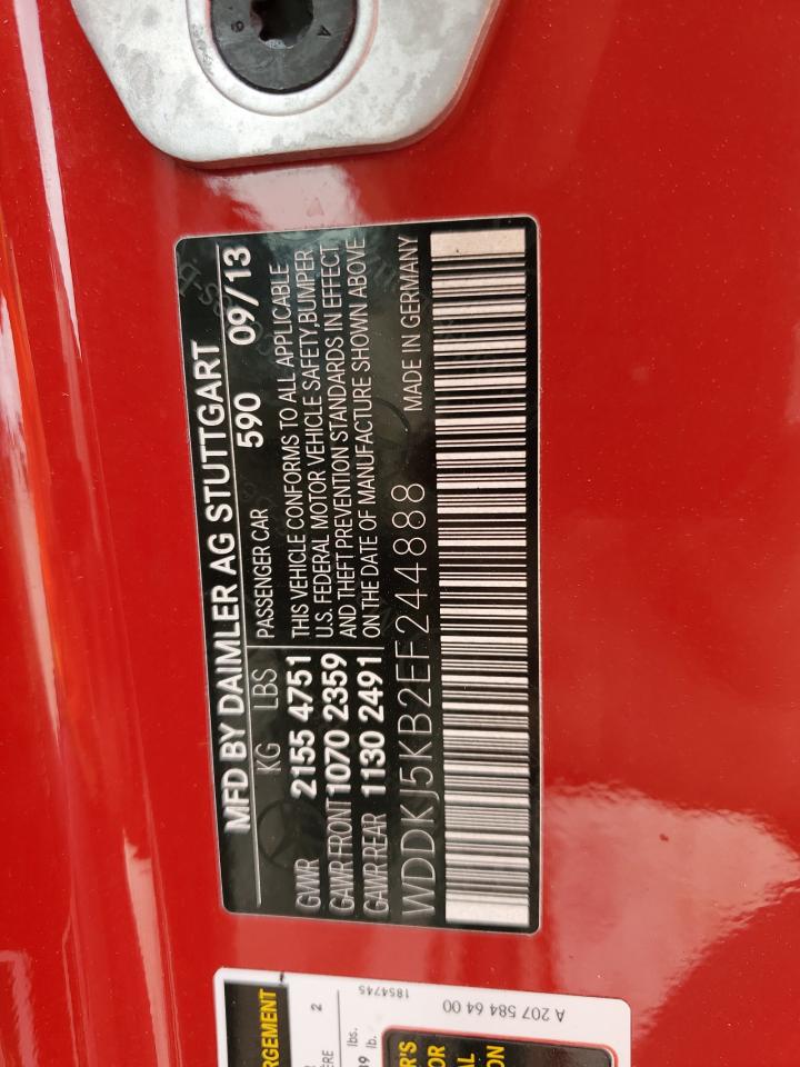 2014 Mercedes-Benz E-klasse VIN WDDKJ5KB2EF244888 Copart auction photo, front end damage thumbnail 13