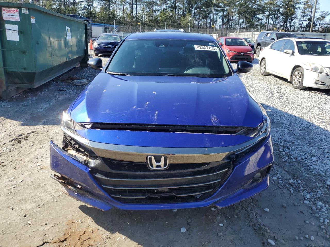 2022 Honda Accord VIN 1HGCV2F38NA025212 Copart auction photo, front end / side damage thumbnail 5