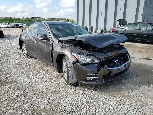 2014 Infiniti Q50 VIN JN1BV7AP4EM674718 Copart auction photo, front end / rear end damage thumbnail 11