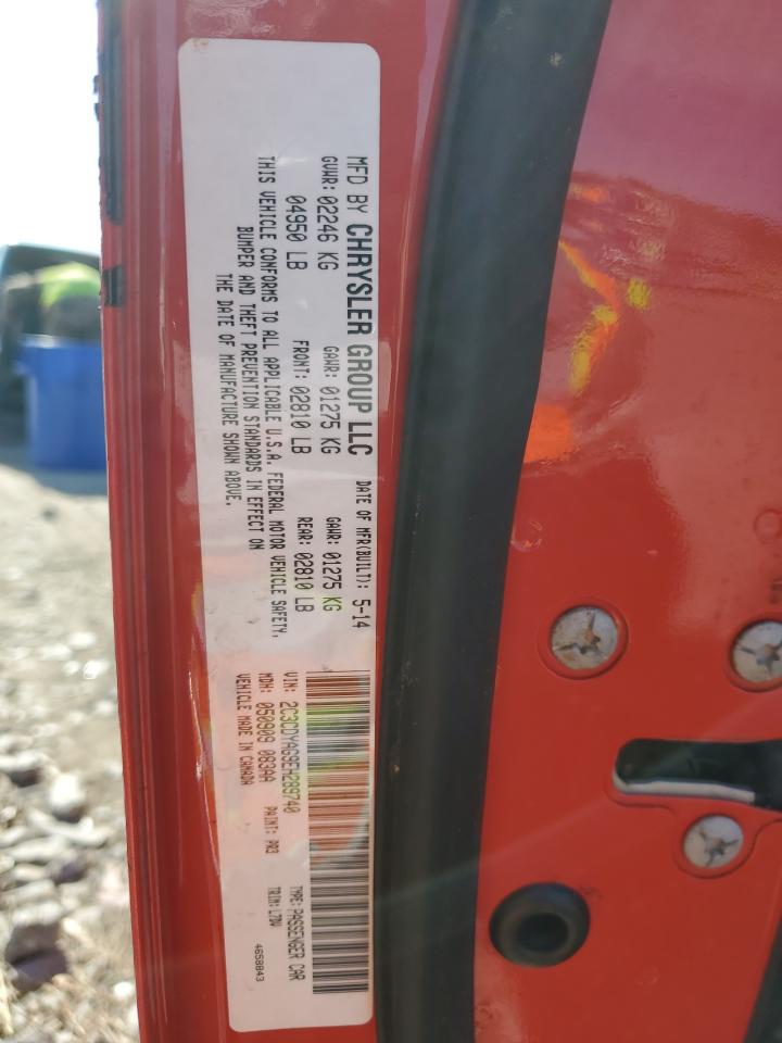 2014 Dodge Challenger VIN 2C3CDYAG9EH289740 Copart auction photo, front end damage thumbnail 12