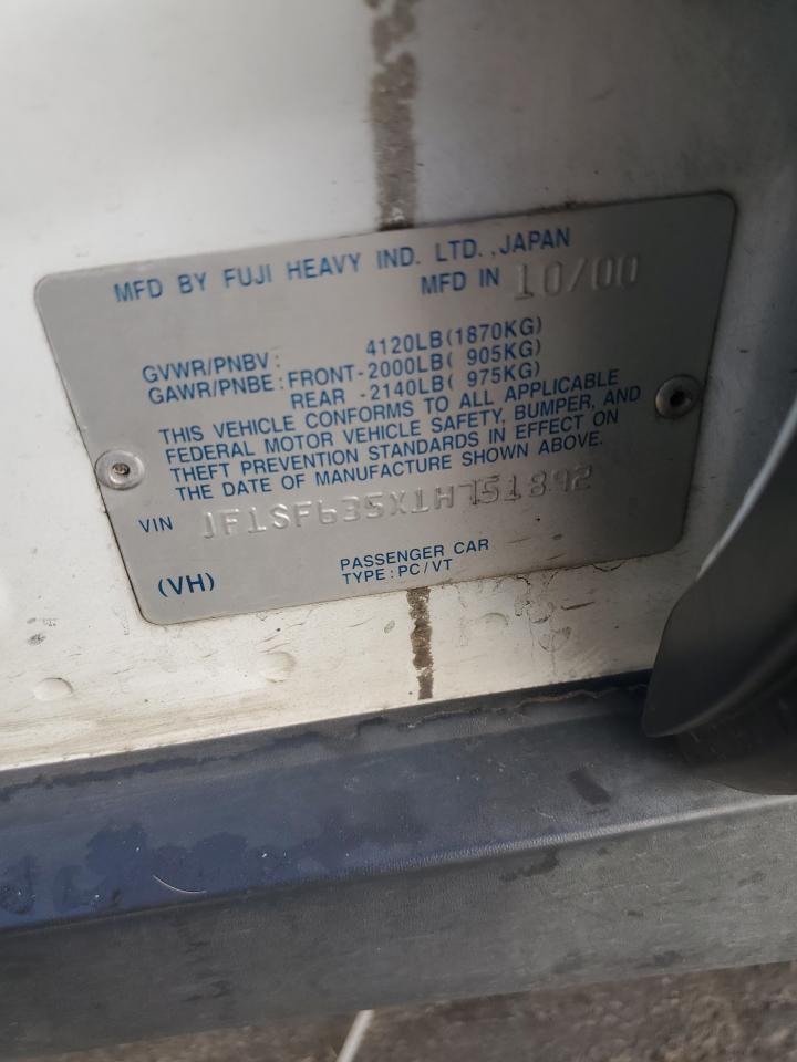 2001 Subaru Forester VIN JF1SF635X1H751892 Copart auction photo, rear end damage thumbnail 12