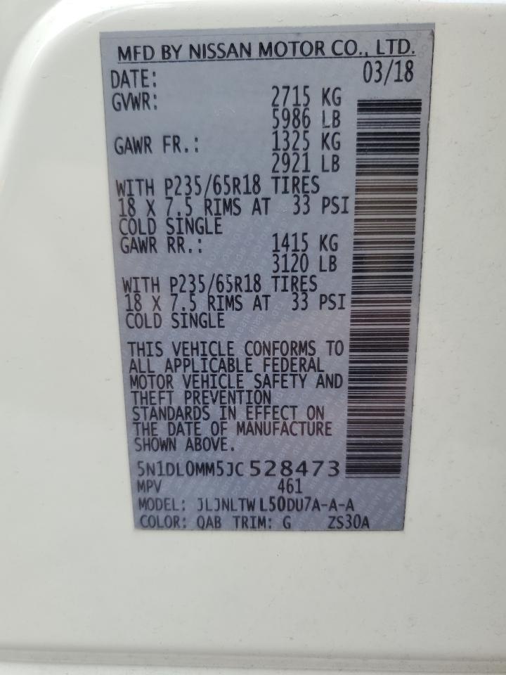 2018 Infiniti QX60 VIN 5N1DL0MM5JC528473 Copart auction photo, front end damage thumbnail 14