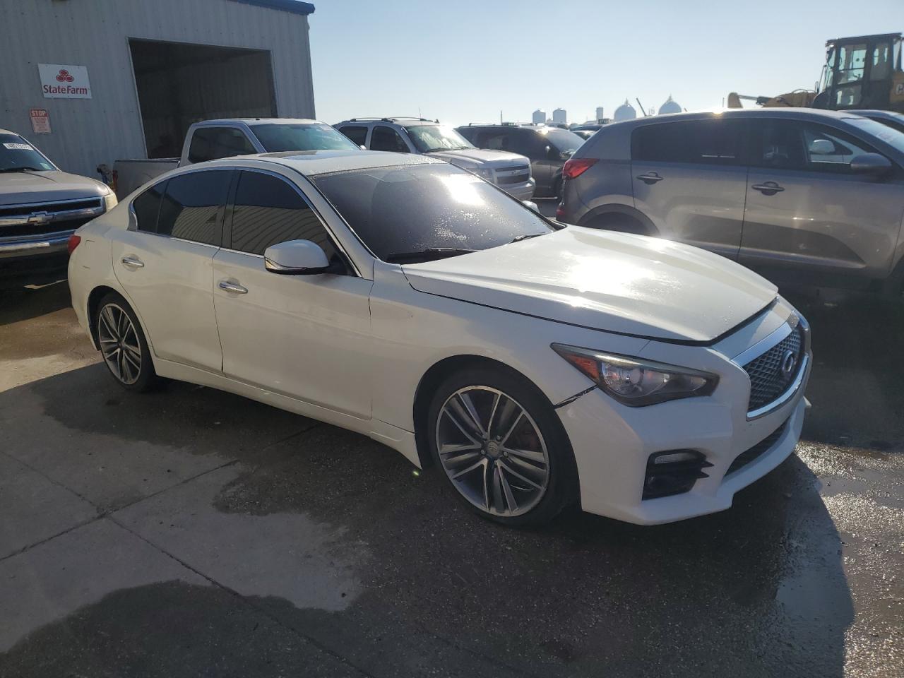 2014 Infiniti Q50 VIN JN1BV7AP3EM691851 Copart auction photo, burn - engine / burn - interior damage thumbnail 4