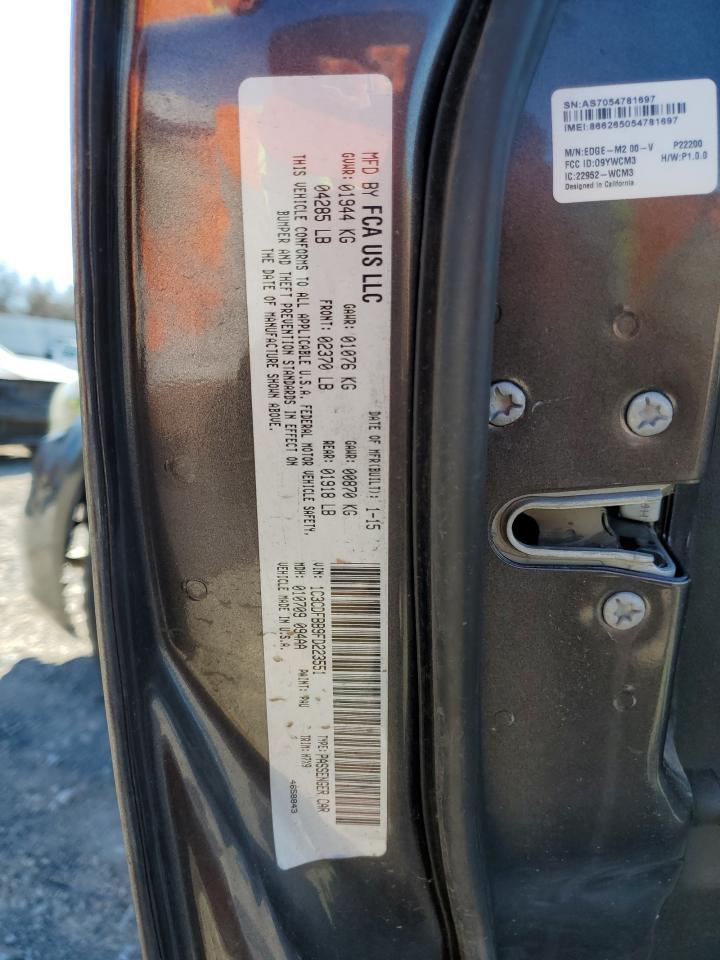 2015 Dodge Dart VIN 1C3CDFBB9FD223551 Copart auction photo, rear end / front end damage thumbnail 12