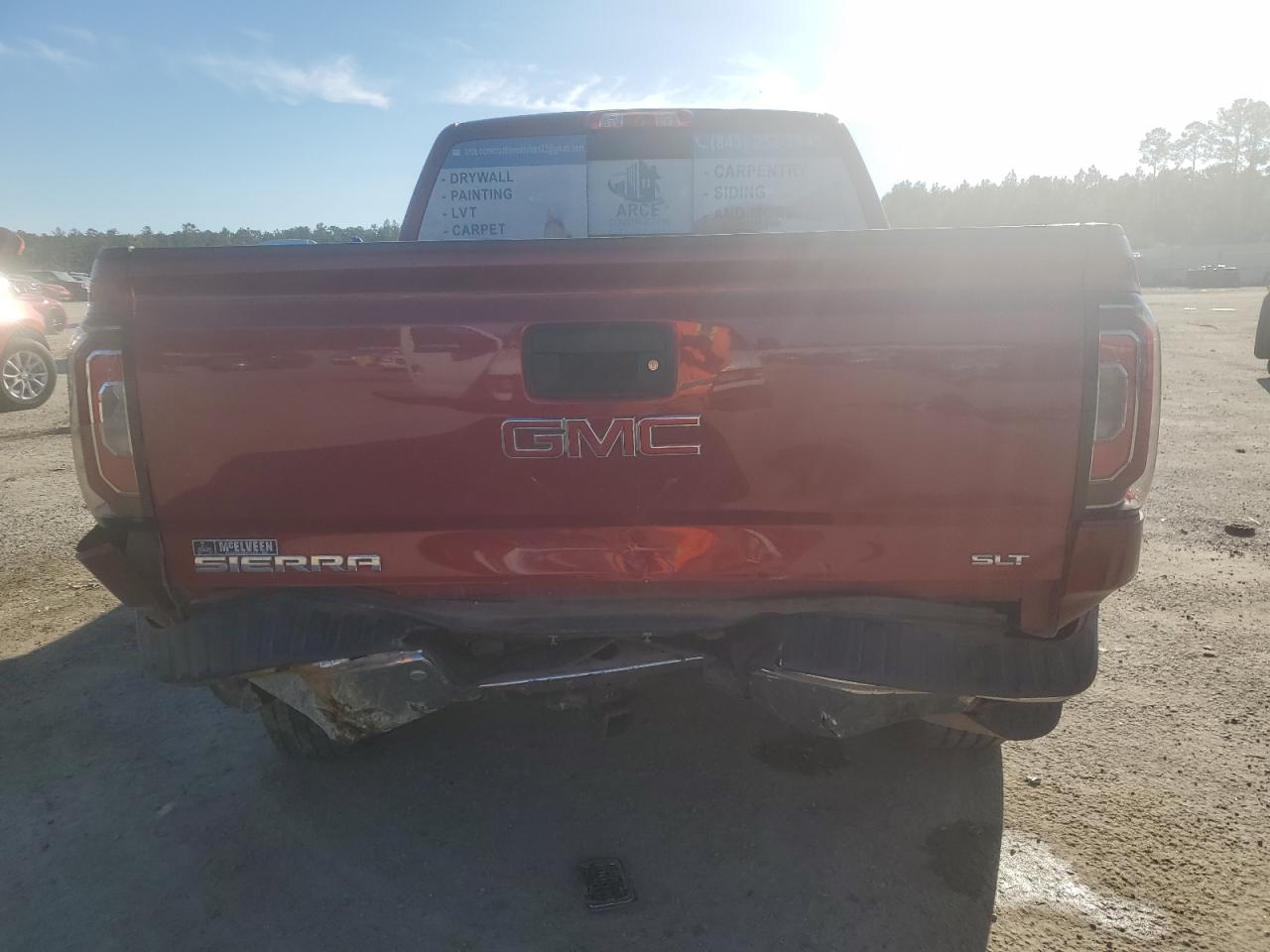 2018 GMC Sierra VIN 3GTU2NEC4JG597713 Copart auction photo, rear end / front end damage thumbnail 6