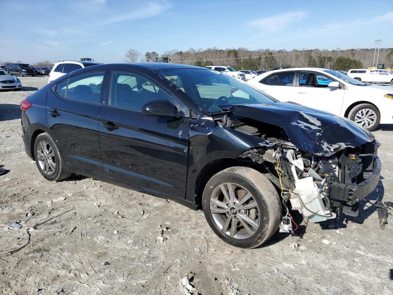 2018 Hyundai Elantra VIN KMHD84LFXJU609488 Copart auction photo, front end / side damage thumbnail 4