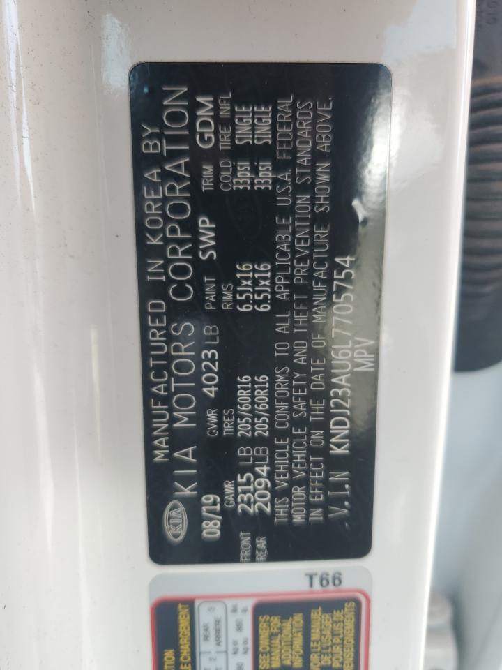 2020 KIA Soul VIN KNDJ23AU6L7705754 Copart auction photo, rear end damage thumbnail 14