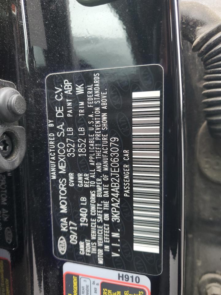 2018 KIA Rio VIN 3KPA24AB2JE063079 Copart auction photo, front end damage thumbnail 12