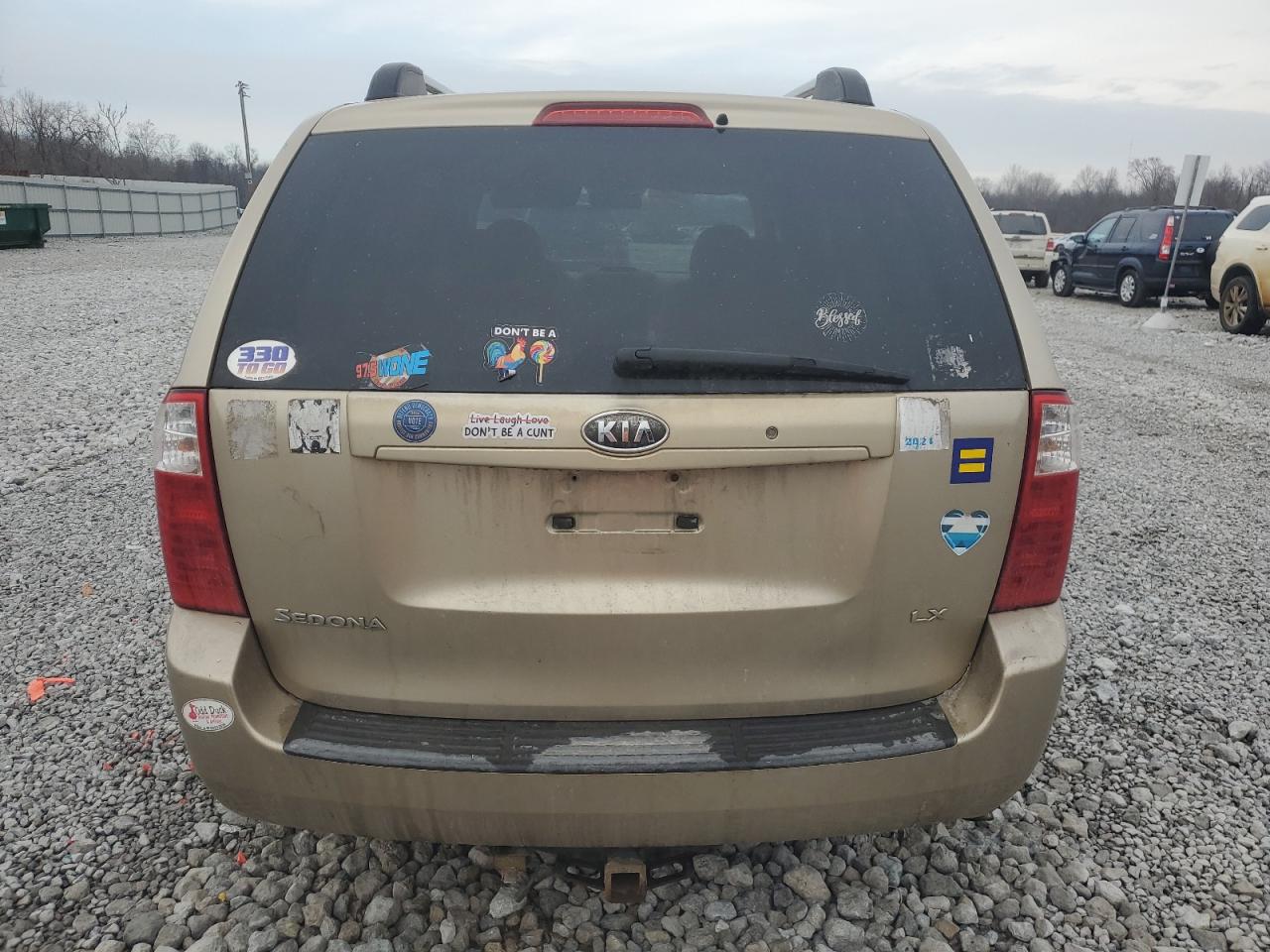 2008 KIA Sedona VIN KNDMB233386255795 Copart auction photo, front end / side damage thumbnail 6