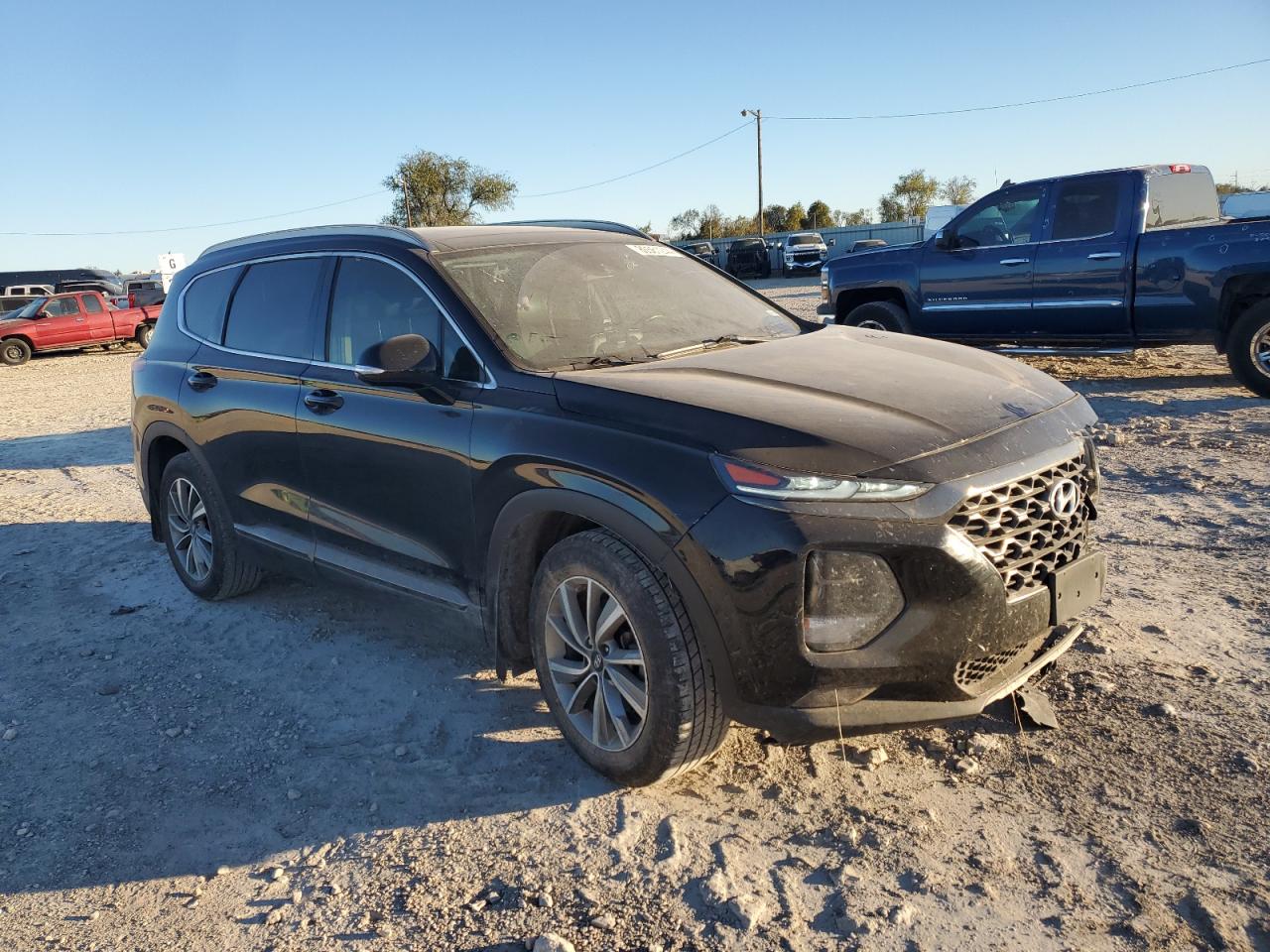 2019 Hyundai Santa Fe VIN 5NMS53AD0KH119943 Copart auction photo, front end / side damage thumbnail 4