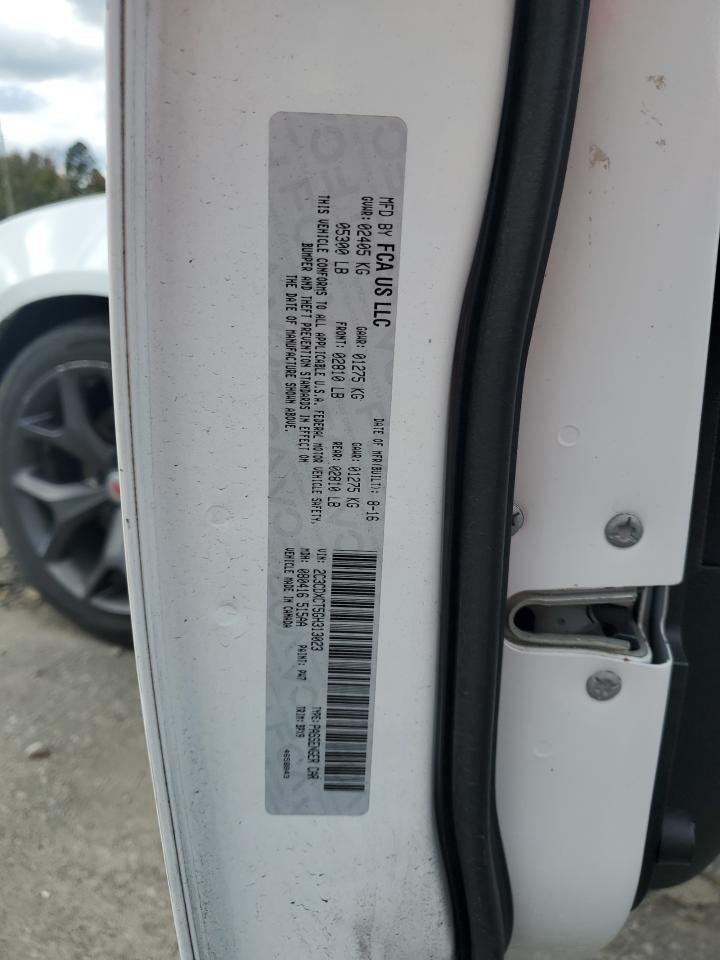 2016 Dodge Charger VIN 2C3CDXCT5GH313023 Copart auction photo, rear end damage thumbnail 14