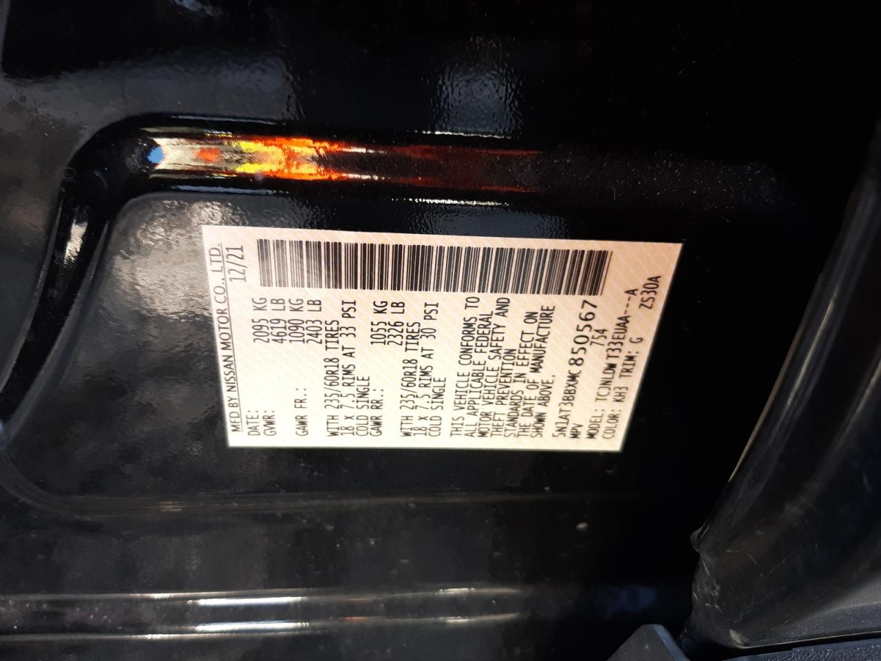 2021 Nissan Rogue VIN 5N1AT3BBXMC850567 Copart auction photo, undercarriage / front end damage thumbnail 14
